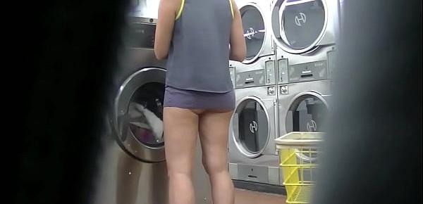  Helena Price Public Laundry Upskirt Flashing Tease! Exhibitionist MILF Vs College Voyeur at the laundry! (Part2)